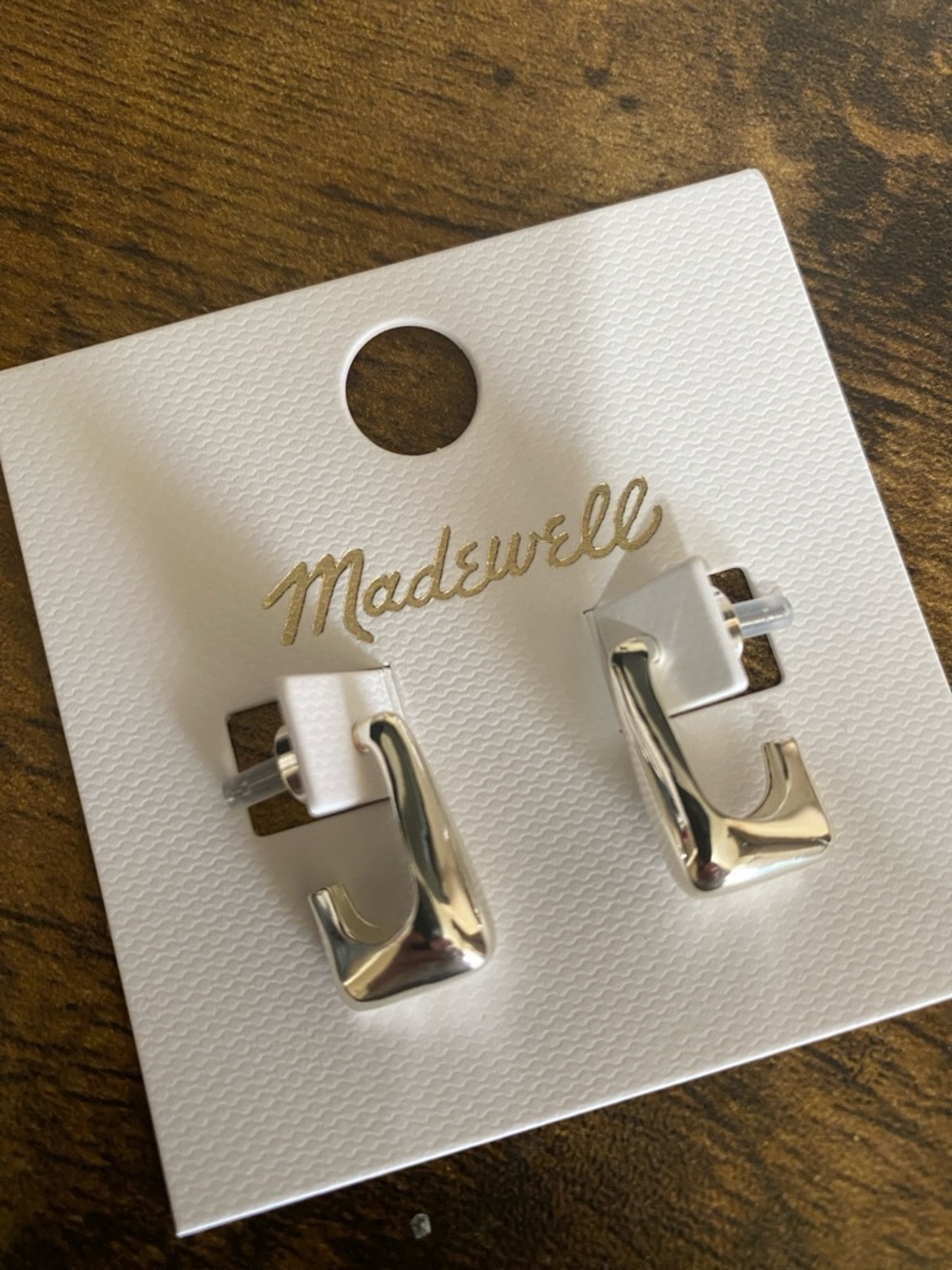 NWT MADEWELL Sculpted Teardrop Small Hoop Earrings - Picture 3 of 6